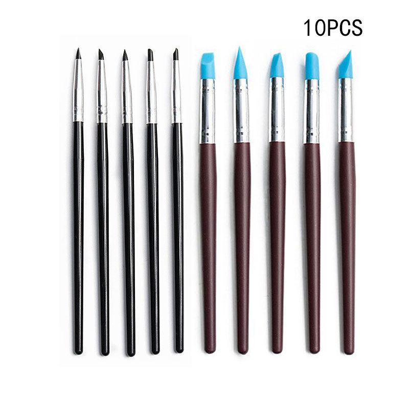 

Набор из 10 предметов для керамики, для работы за границей: Резьба, Силиконовая ручка, Глина, Камень, Пластик, Тиснение, Инструменты для изготовления фигурок своими руками