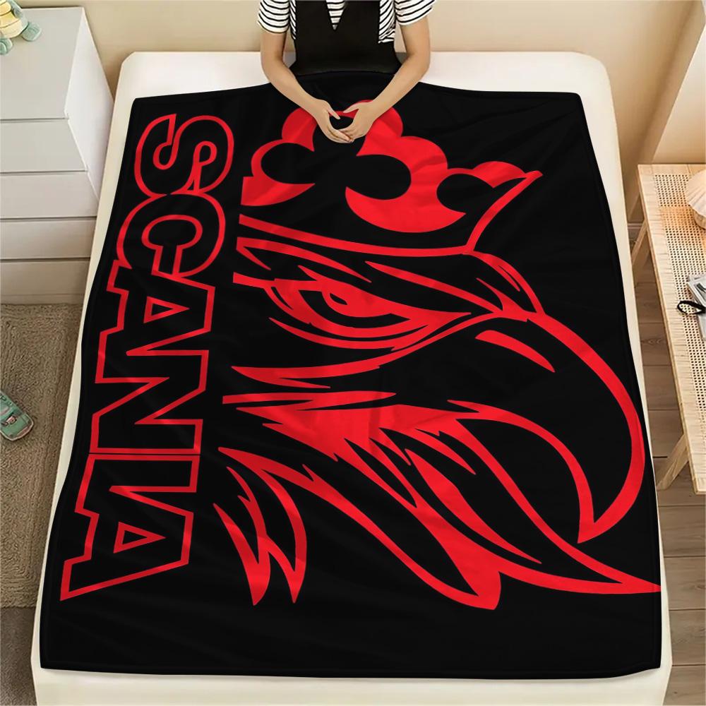 Scania Griffin Head Nákladní Auto Logo Samolepka Deku Deku na Pohovku Kempování Digitální Tisk Venkovní Plyšová Deku Lze Prát v Pračce