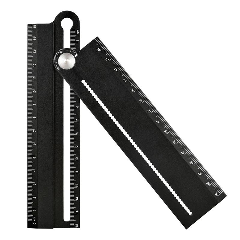 Multifunctional Ruler Protractor Compass Rectangle Parallel Measuring Rolling Tool Angle Ruler Measure Line Thickness Font Size