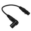 XLR Microphone Extension Cable Adapter 90 Degree XLR Male to Female 3 Pin Mic Cord for Speakers Stud