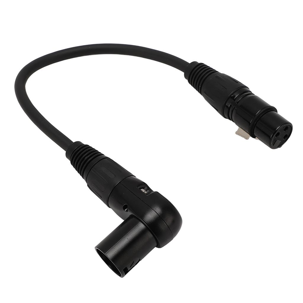 XLR Microphone Extension Cable Adapter 90 Degree XLR Male to Female 3 Pin Mic Cord for Speakers Stud