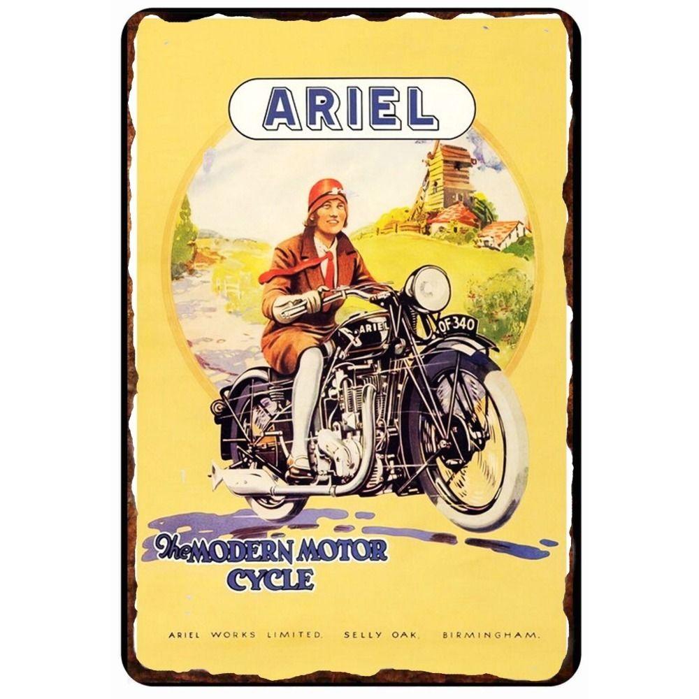 Vintage Retro Motorcycle Tin Sign Metal Wall Art Decor for Home Garage Man Cave Bar Cafe 20x30cm