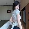 Back Strap Lace Short-sleeved T-shirt Women's Summer Pure Desire Hottie Sexy Backless Short Top Unique and Beautiful