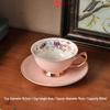 Oeny Vintage Pink Floral Ceramic Coffee Cup & Saucer Set