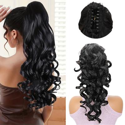 Συνθετικές Μεγάλες Σγουρές Επεκτάσεις Αλογοουράς Κομψή Αλογοουρά με Κλάμερ Για Γυναίκες Εύχρηστο Και Στυλάτο Αξεσουάρ Μαλλιών