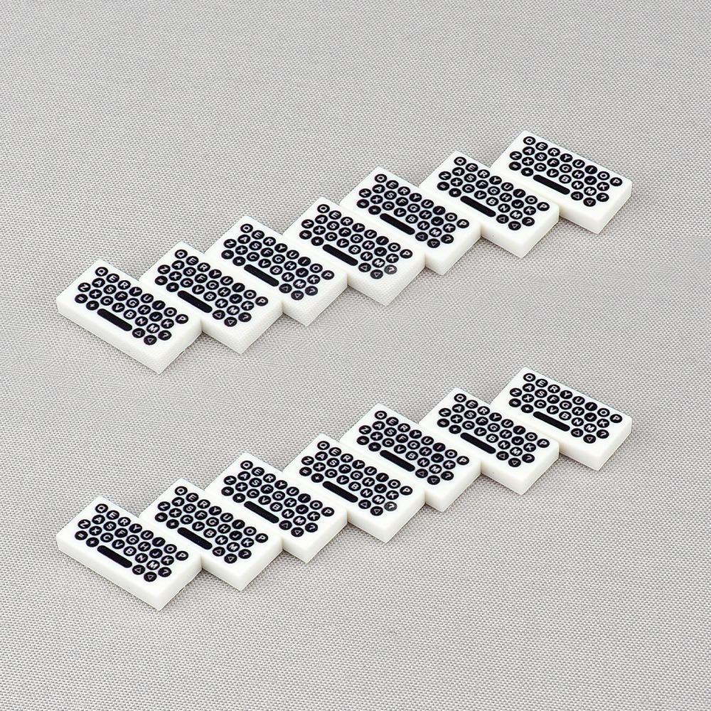 MOC 10PCS 3069 Printed Letter Circle Button Pattern Building Blocks 3069pb Keyboard Alphabet Board Bricks Particle DIY Toy Gifts