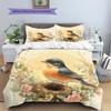 Flower Bird Pattern Bedding Quilt Set  Home Decoration  Gift (1 * duvet cover + 2 * pillowcase  without core)