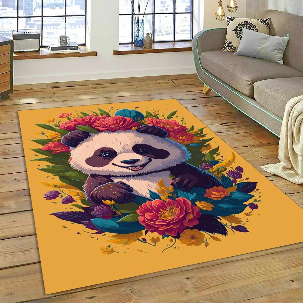 Cute Dream Panda Animal Cartoon Carpet Rug for Home Living Room Bedroom Sofa Doormat Decor,Kids Play Area Rug Non-slip Floor Mat