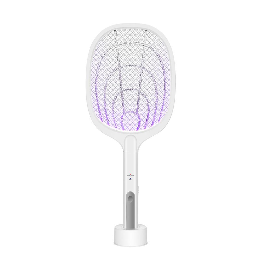 Fly Racket 5W LED Rechargeable Bug Bat Electric Portable Pest Control Device, Star Moon, Green