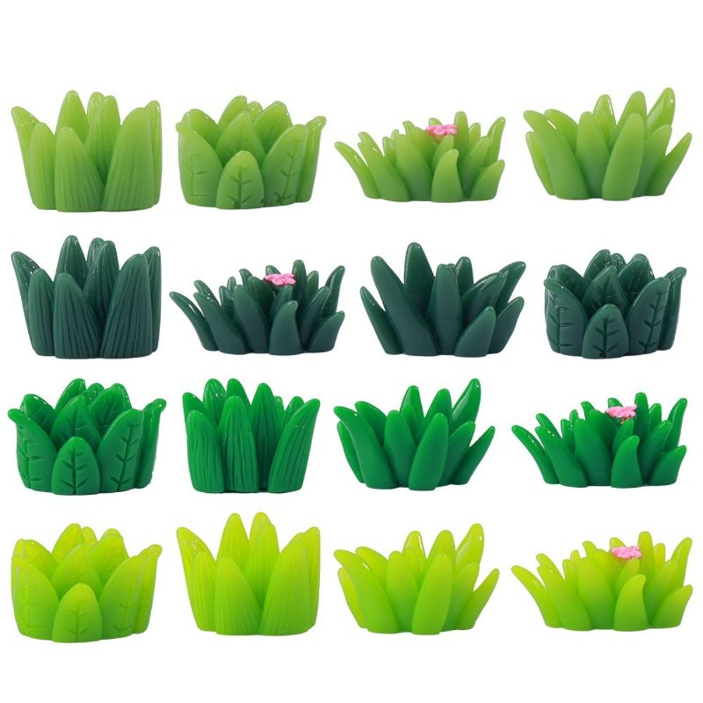

16Pcs Mini Simulated Haystack Moss Statue DIY Accessories Fake Green Plant Figurine Office Home 16pcs Set