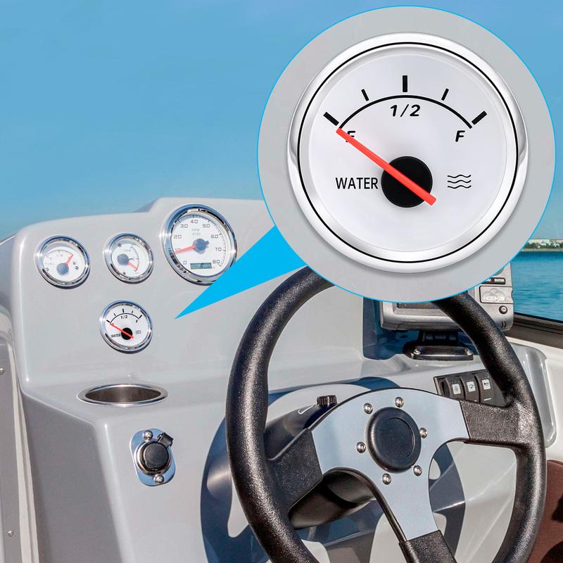 New Red Light 2" 52MM Water Level Gauge+Water Level Sensor 100~600mm for Car Boat Motor 0-190 Ohm Water Tank Meter 12V24V