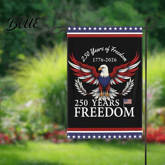 Porch Patriotic Flag 250th Anniversary America Garden 250 Years of Freedom Banner Red Gold Navy 4th July Yard Sign for Independence Day Memorial Gift