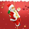 Santa Claus Climbing Chimney Electric Toy with Beads and Shaking Boot, Single/Double Ladder.
