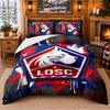 Printed 3Pcs Bedding Set LOSC Lille FC Pattern Bed Sheet Pillowcase For Bedroom Decor