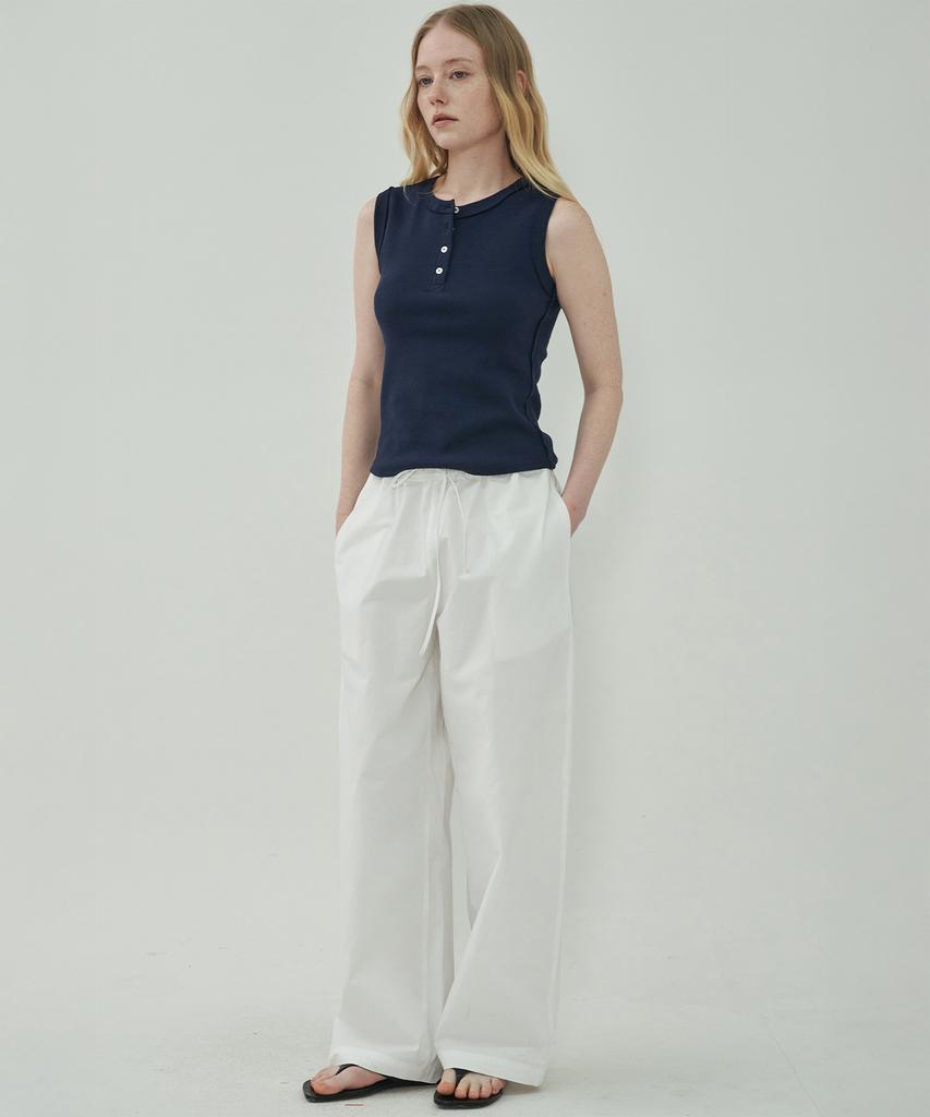 MOTT Relax Band Loose Pants - White