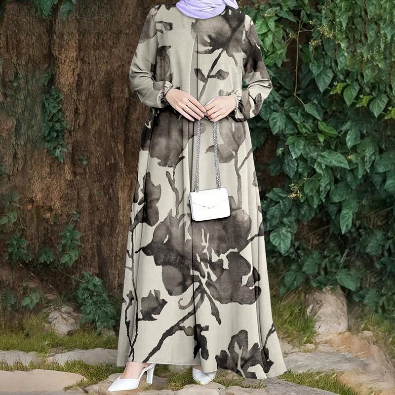 

Abaya, typical for Muslim women, loose and casual, unique print, Muslim long skirt 5XL червоний