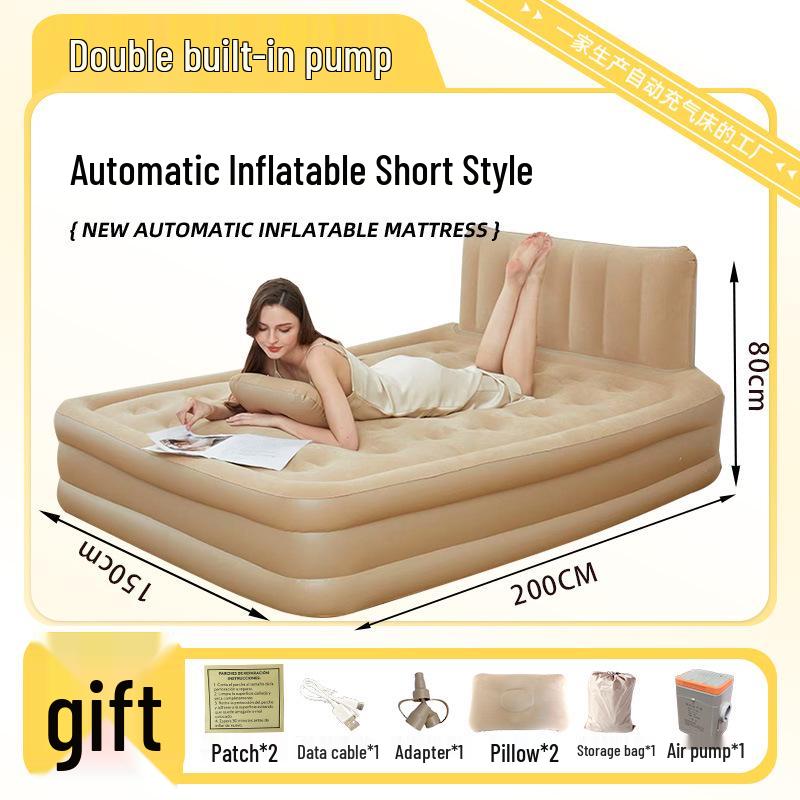 Thickened Moisture-Proof Inflatable Camping Mattress with Smart Auto-Inflation
