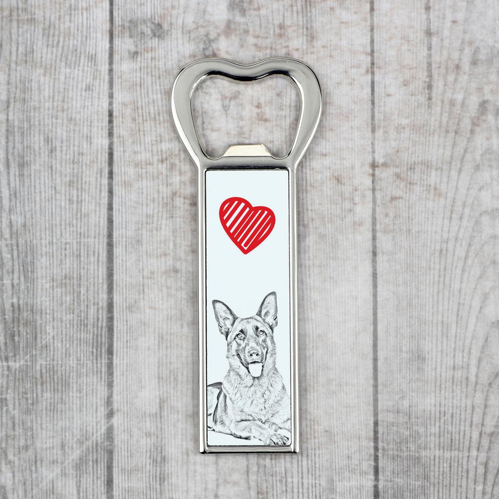 German Shepherd Dog, Alsatian Wolf Dog – Bottle opener with a dog, personalized fridge opener | Art-Dog
