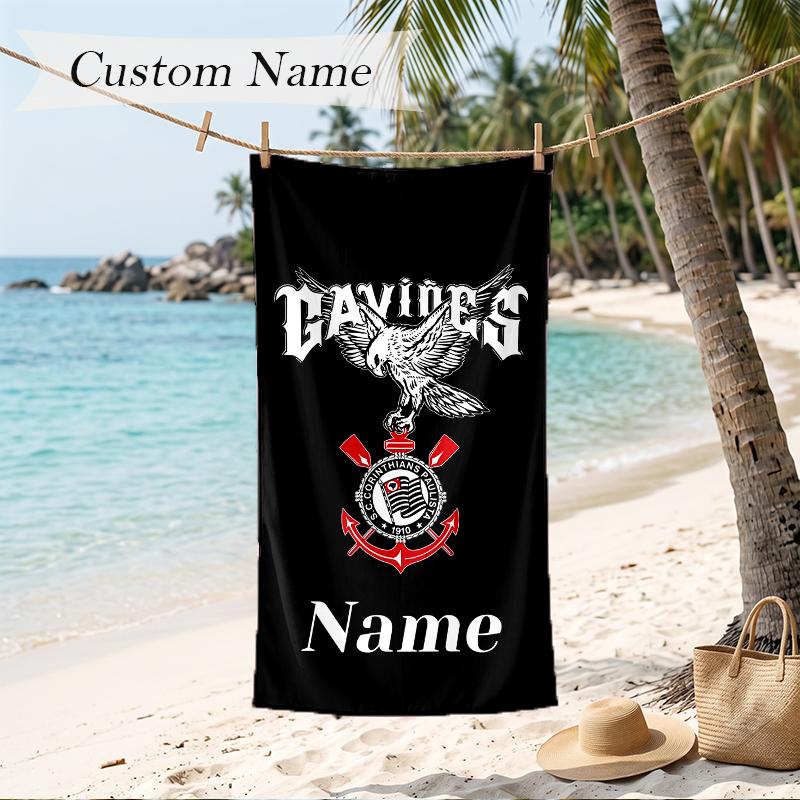 Sport Club Corinthians Paulista Custom Name Printed Beach Towel Personalized Soft Towel For Swimming Beach Travel