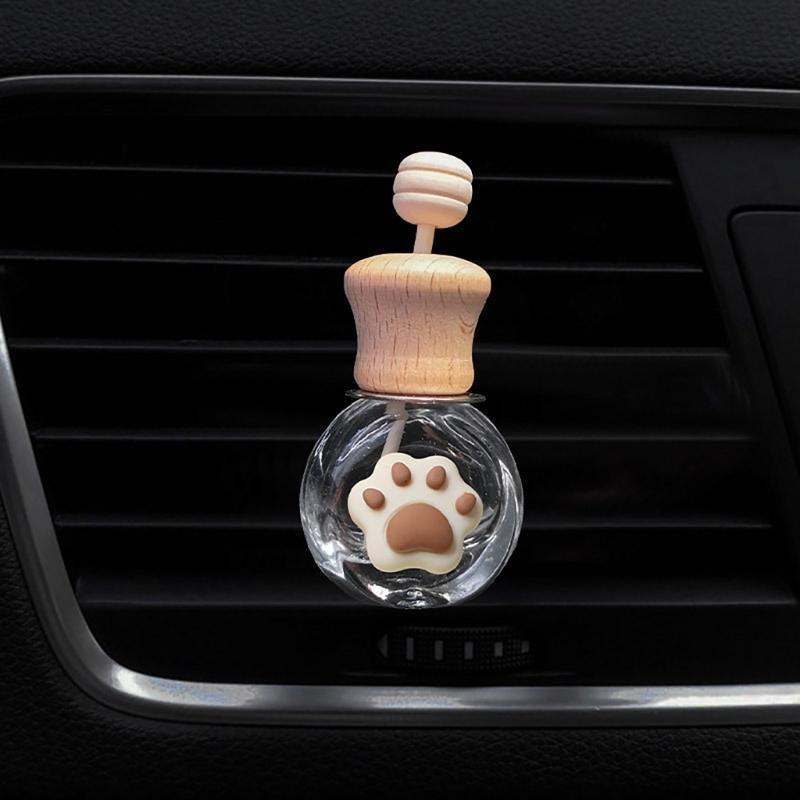 Sweet Smelling Auto Decor PerfumesClip Essential Oils Diffuser Air Freshener PerfumesHolder Empty Glass Bottle Accessory