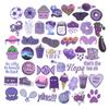 50Pcs Cartoon Purple Stickers Diy Suitcase Laptop Guitar Bicycle Car Decals