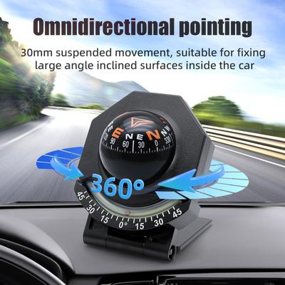 High Precision Navigation 2IN 1 Inclinometer Marine Car Compass Car Dashboard Compass for Vehicle Boat Truck Foldable Guide Ball
