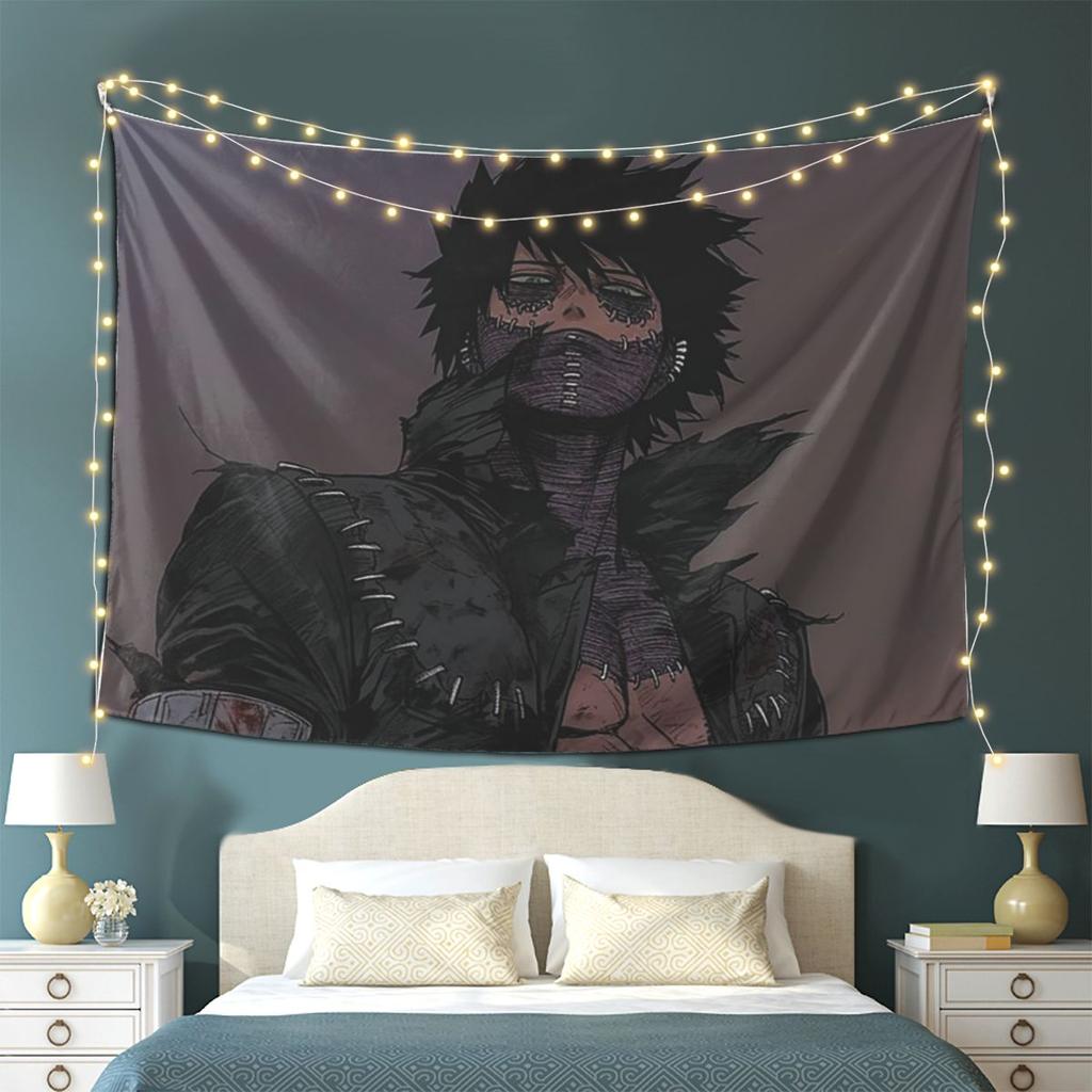 My Hero Academia Dabi Anime Manga MHA Blueflame Tapestry Wall Hanging Aesthetic Home Decoration Tapestries  Living Room Bedroom