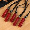 Luxuriöser roter Zinnober Anhänger Chinesisches Tierkreiszeichen Herzsutra Halskette Echter Naturschmuck Damen Accessoires Energie Geschenke