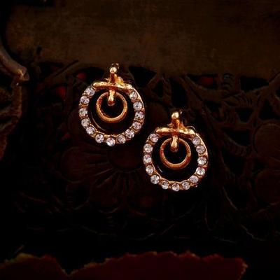 Queen Gold Plated Crystal Stud Earrings