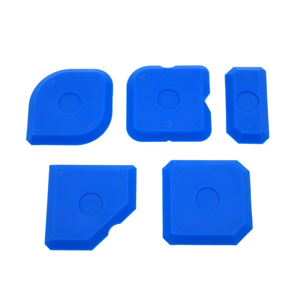 Blue 5-piece Silicone Sealant Profiler Putty Knife Caulking Scraper Sealant Spatulas