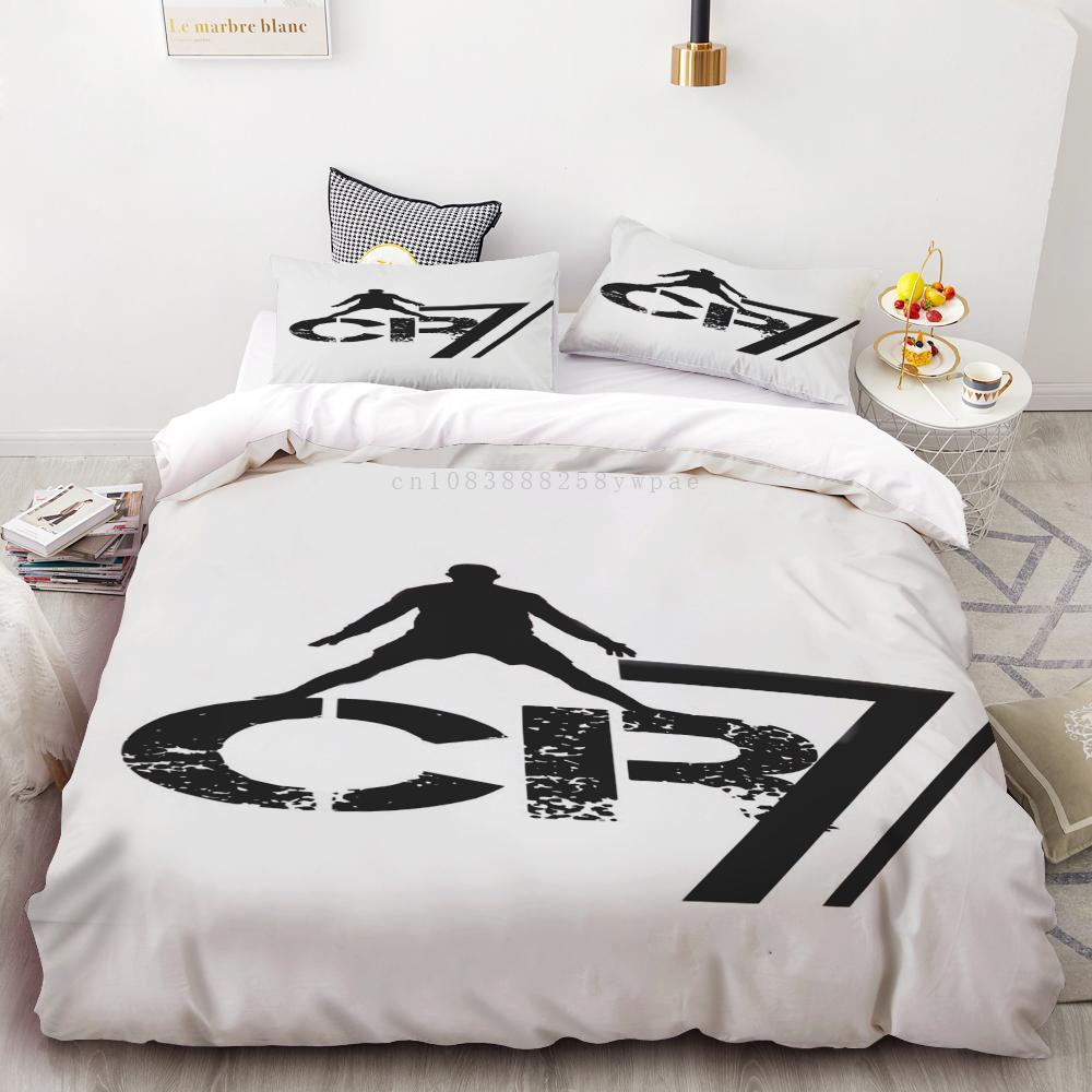 Duvet Cover Duvet Cover Football Star CR7 Soccer 3D Bedding Set Boys Girls Twin Queen Size Bed Boys Adult Fashion Home Textile