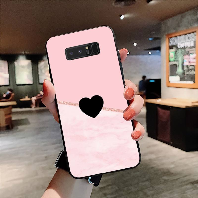 YNDFCNB Art Biały Czarny Różowy marmur Etui na telefon dla Samsung Note 3 4 5 7 8 9 10 20 pro lite ultra Oppo A9 2020