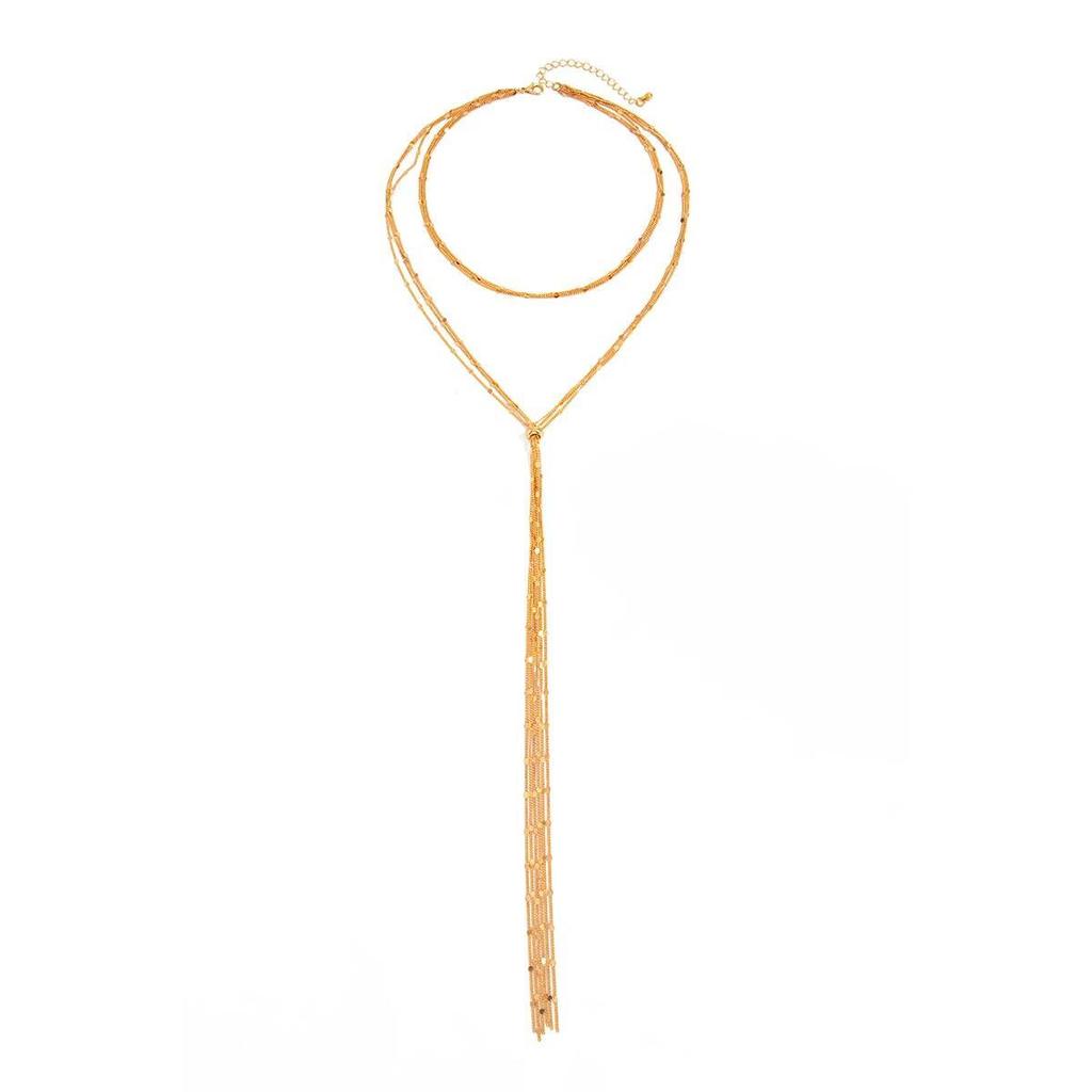 SHIXIN Sexy Long Chain Sequin Tassels Pendant Necklace for Women Y-shaped Chest Necklace Sweater Chain Party Wedding Jewelry