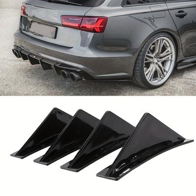 Curved-shaped Rear Bumper Lip Diffuser 4pcs Shark Fins Aprons Cover Stickers For Civic Sedan 4Dr 2016-2020 Decora Accessory