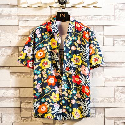 2025 New Men's Short Sleeved Hawaiian Shirt Single Button Casual 3D Printed Shirt