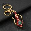 Decorative Pot Keychain Retro Teapot with Rhinestones, Ethnic Style Pitcher Key Handbag Ornament Charm Ring, Pendant for Handbags Backpacks