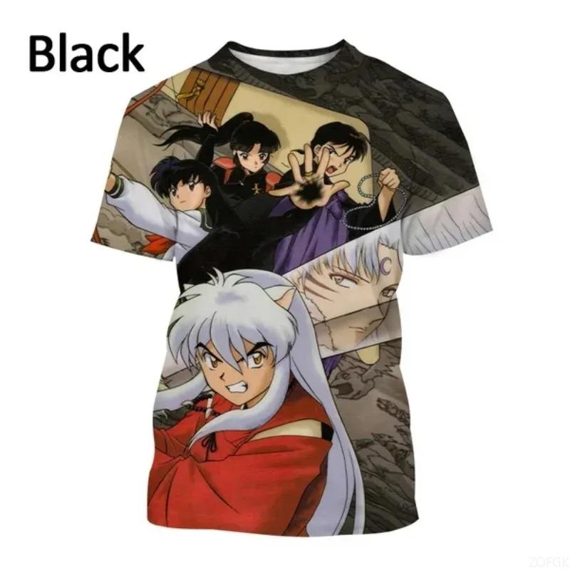 Summer Anime Inuyasha 3D Printing Personalized T-shirt Men and Women Japanese Harajuku Style Casual Round Neck Short-sleeved