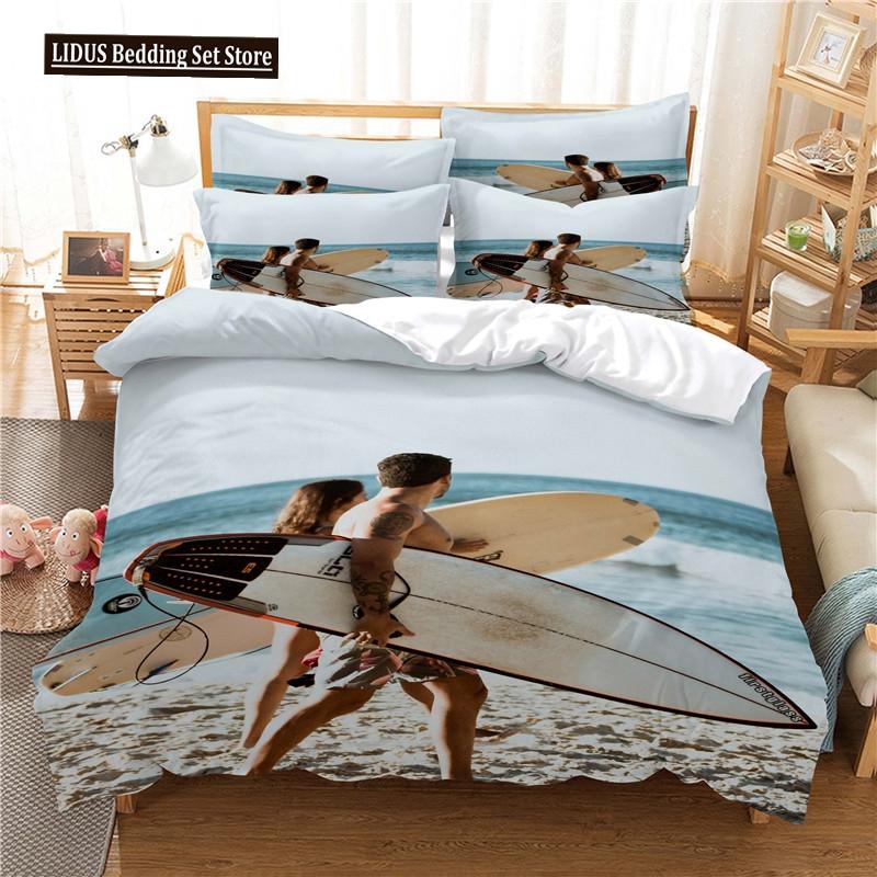 Morski Krajobraz Krzesło Plażowe Chmura Zestaw Poszewki na Kołdrę Rozmiar King Queen Poszwa na Kołdrę Dla Nastolatków Poliestrowy Zestaw Pościeli z Poszewką na Poduszkę