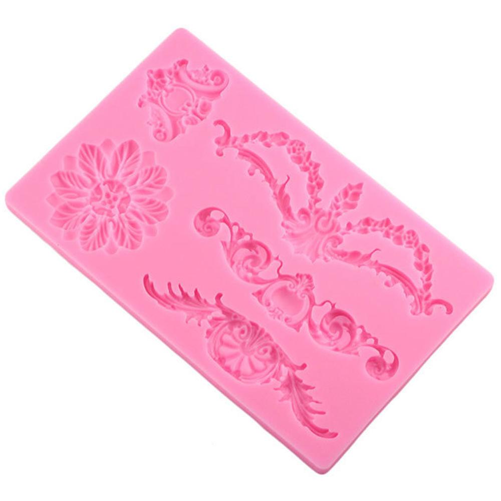 

DIY торт рамка рамка силиконовые формы 3D барокко свиток рельеф цветок свадебные помадка украшения формы