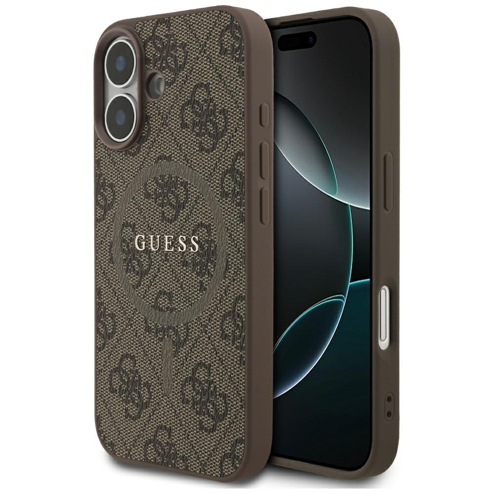 Coque Guess 4G Ring Logo Classique MagSafe pour iPhone 17 Marron
