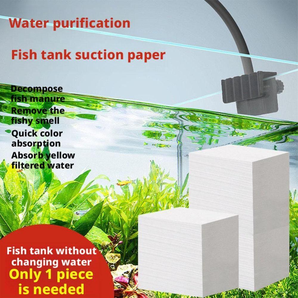 100Pcs Efficient Aquarium Water Purifier Sheets Impurity Removal Absorbs Impurity Fish Tank Deodorant Paper Deodorization