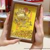 Year of the Horse 999 Fine Gold Tiangong Blessings Photo Frame with Treasure Basin Ingots Money Horse Desktop Ornament Gift