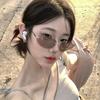 2025 Frameless Star Metal Sunglasses Oval Premium Rimless Sunglasses Y2K Spicy Hot Girl Ins Trendy Sun Glasses Female