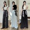 Silk Scarf Wide Leg Suit Pants For Women With High Waist Casual Style Spring Summer