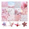 Origami, Large Quantity, Double-Sided Origami, Double-sided Pattern, 100 Sheets, 15cm, Cherry Blossom Cute, Colorful Set, Japanese Paper Style,