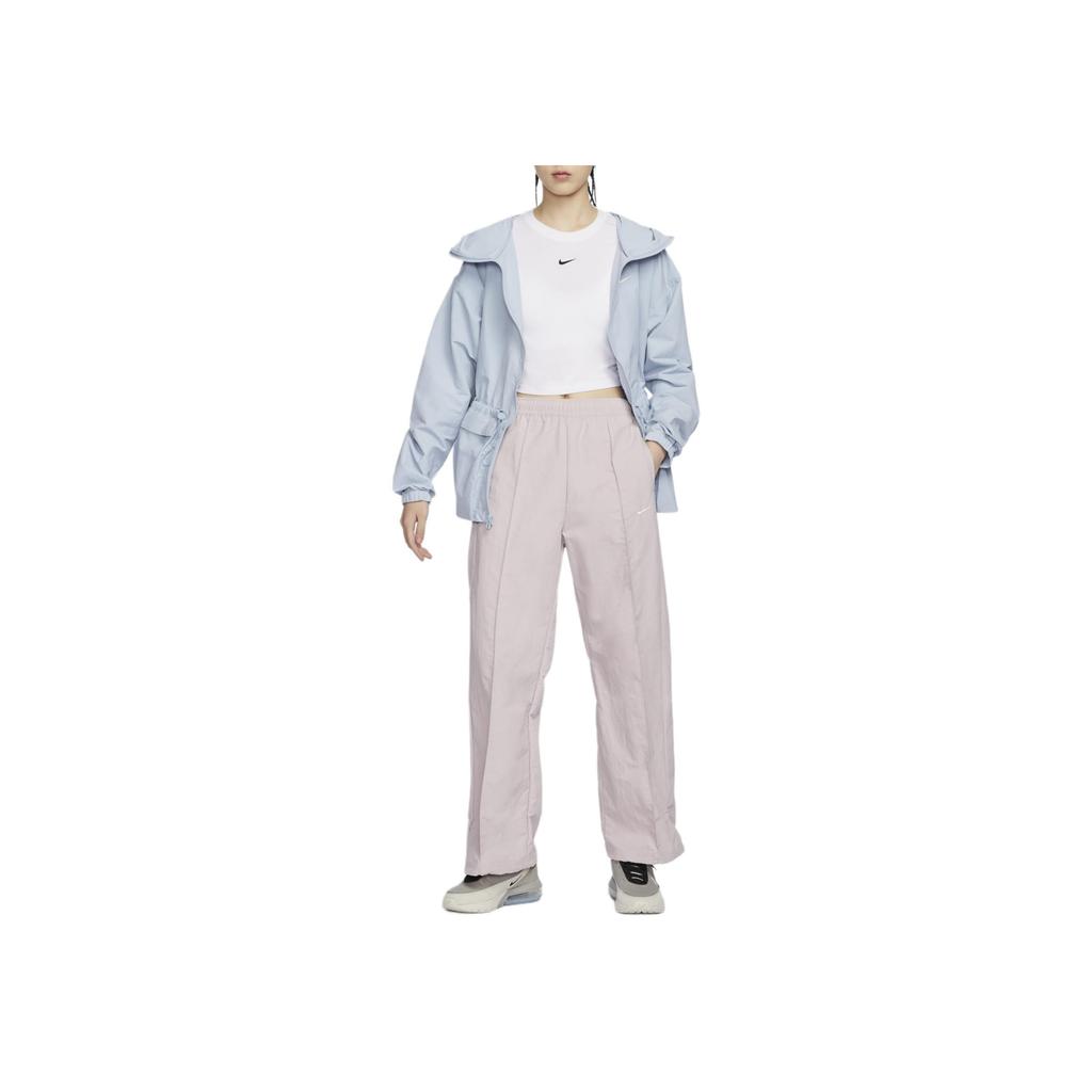 Nike Sportswear Solid Color Logo Woven Casual Pants Women pants White Platinum Purple FQ3589-019