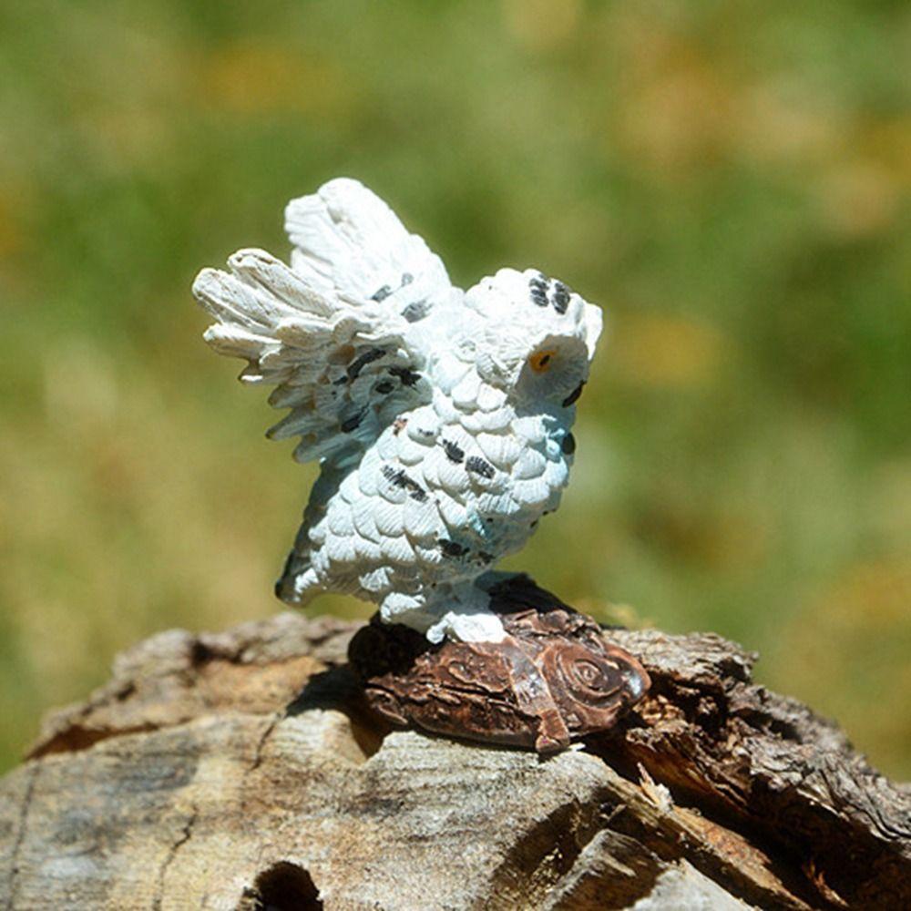 DIY Owl Owl Figurine Weatherproof Resin Resin Crafts Simulation Miniatures Figurine Bonsai