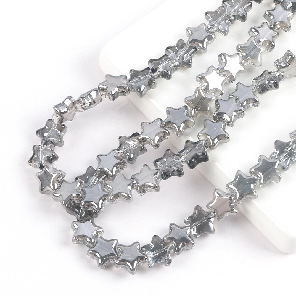 8/10Mm Color Plated Pentagram Beaded Glass Star Loose Beads Diy Handmade Beaded Necklace Material Jewelry Accessories