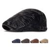 Autumn Winter Forward Cap Men's Corduroy Peaked Cap Women's Retro Beret British Newsboy Cap