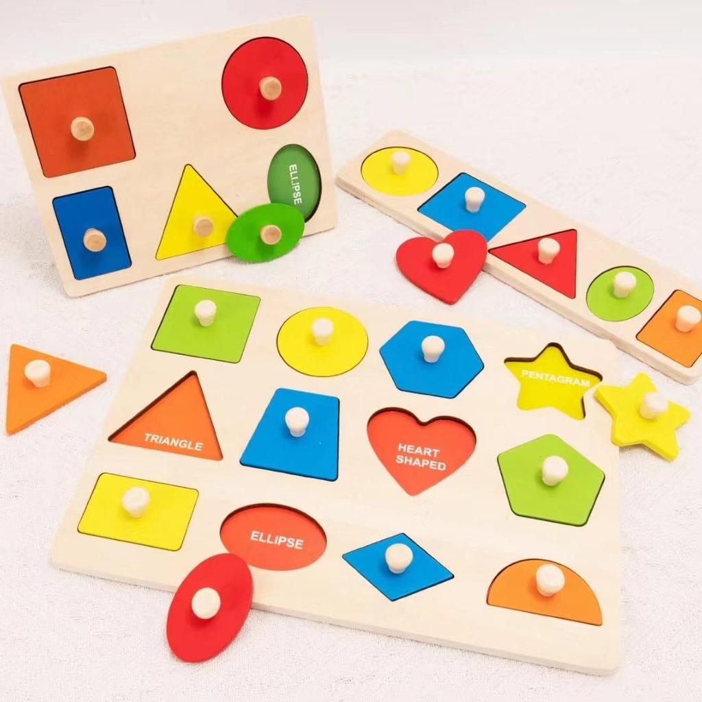Montessori Geometric Shapes Puzzle Board - Educational Toy for Early Cognitive Development